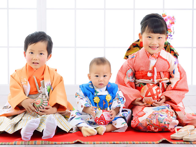 5歳と7歳で兄弟一緒に七五三(横浜市のお客様)