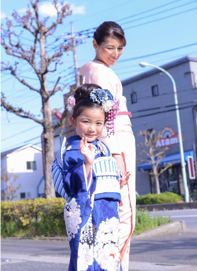 七五三のお参りへ出発